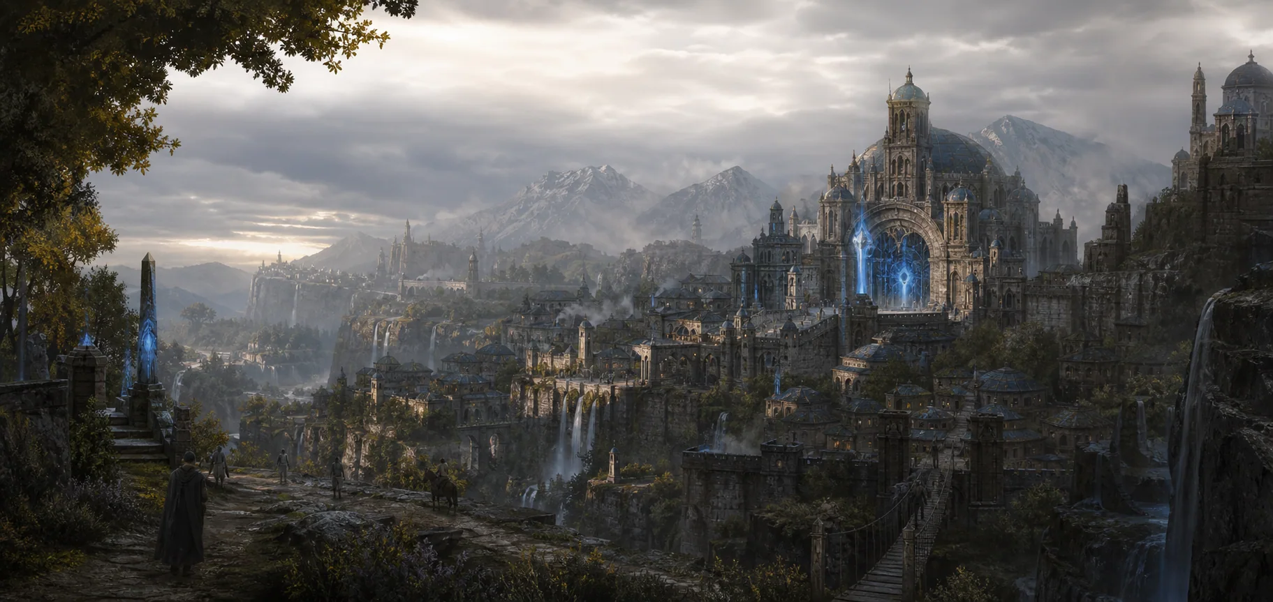 A grounded monumental city study for the Dreams Of Lumina universe