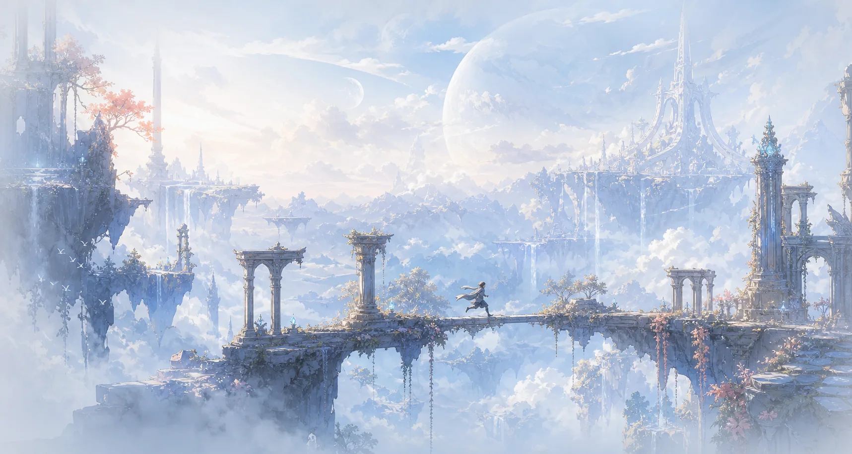 A luminous floating horizon study for the 3D world of Dreams Of Lumina