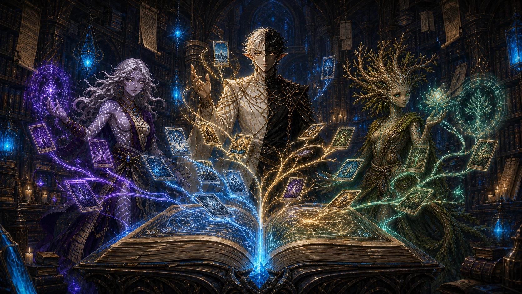 Ena, Sair e Thallia creano mazzi attorno al codex vivente