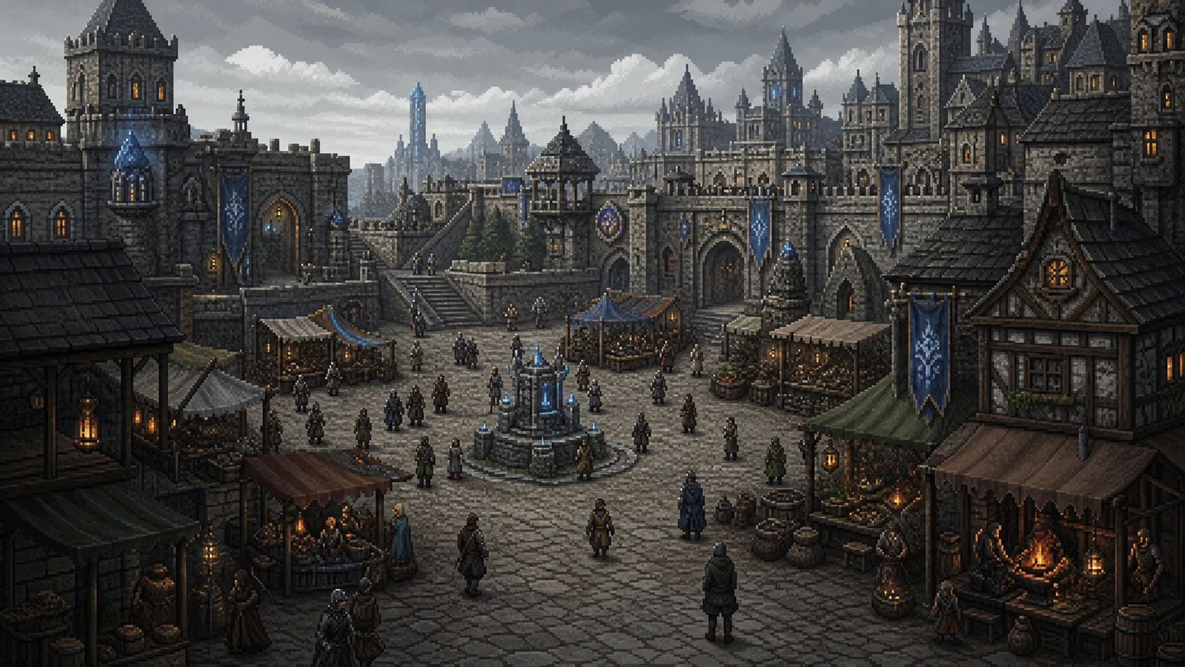 Une cité médiévale peuplée dans World Of Arcana
