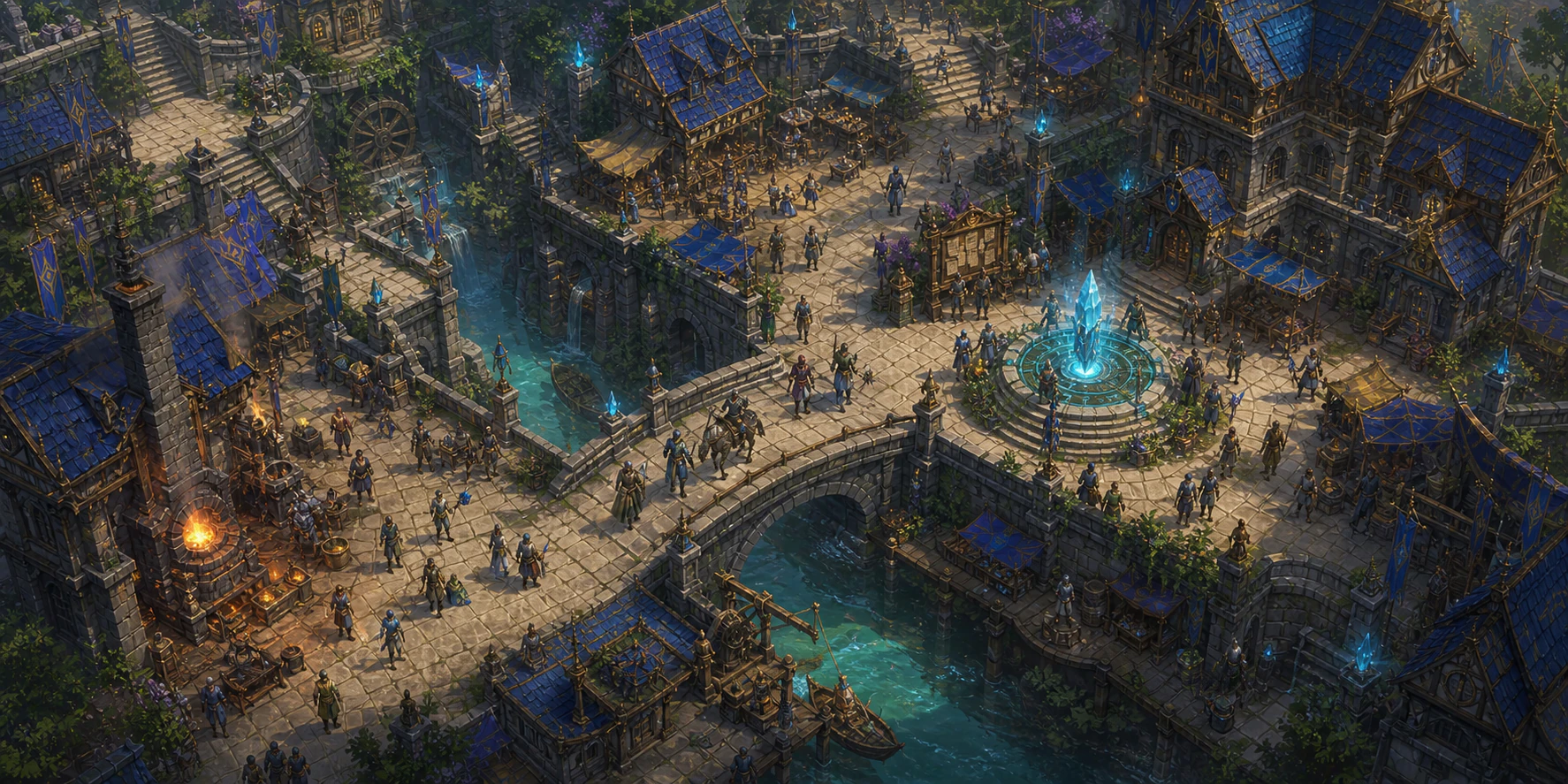 A populated medieval city in World Of Arcana